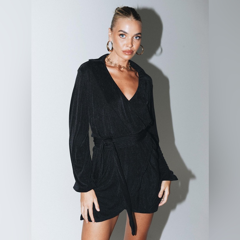 Princess Polly Party Time Mini Dress Black Size 12